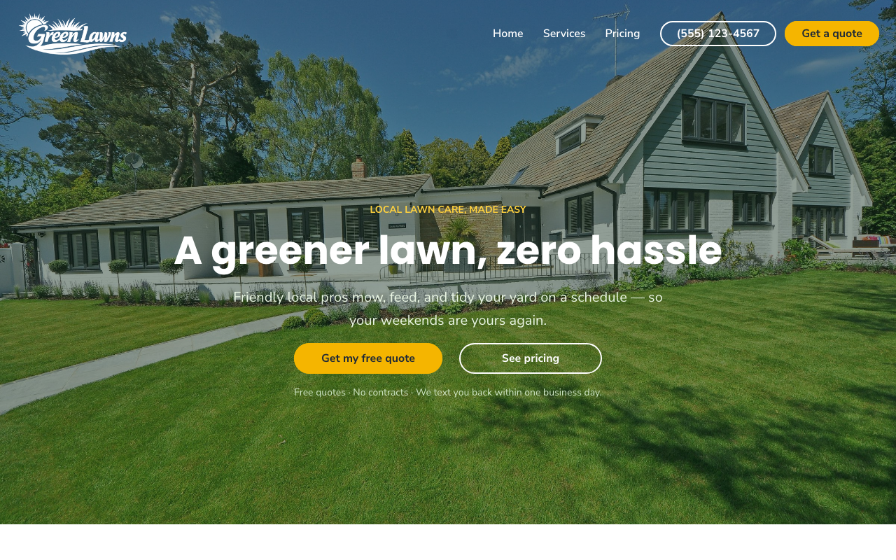 Green Lawns template preview