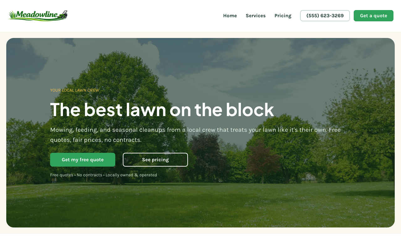 Meadowline template preview